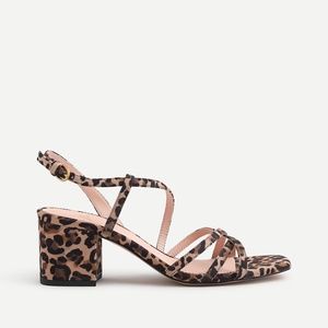 NEW J.Crew WOMEN'S Odette strappy sandals in Leopard suede 6 MEDIUM AN889 BE